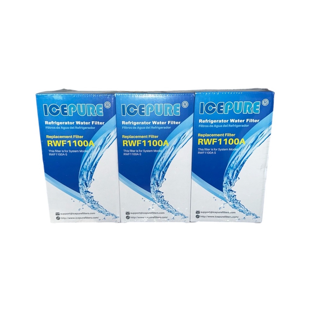 NEW ICEPURE 3 Pack Refrigerator Replacement Water Filter RWF1100A